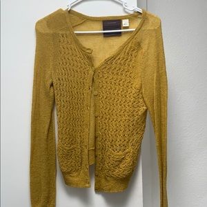 Anthropologie gold spring cardi